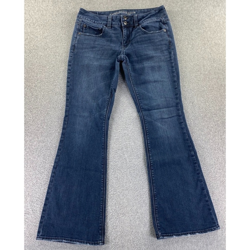 American Eagle Artist Jeans Womens 6 Short Dark Wash Blue Bootcut Stretch BOHO